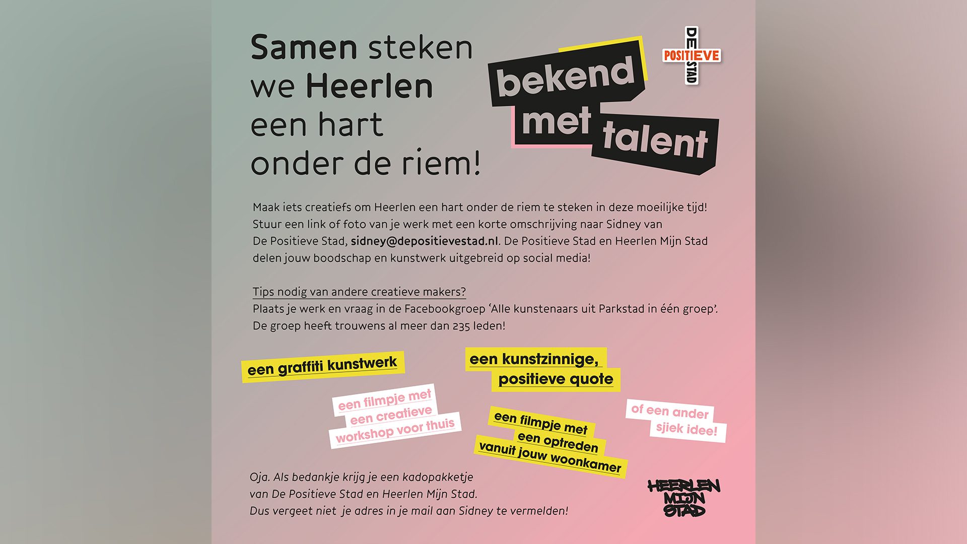 Actie: 'Samen steken we Heerlen een hart onder de riem!' - Heerlen Mijn